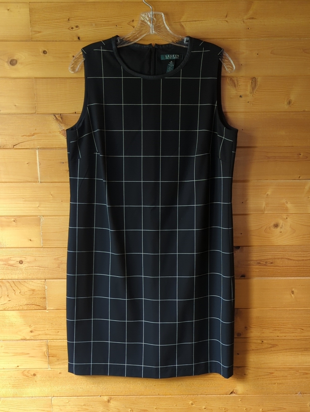 Lauren Ralph Lauren Black Windowpane Shift Dress